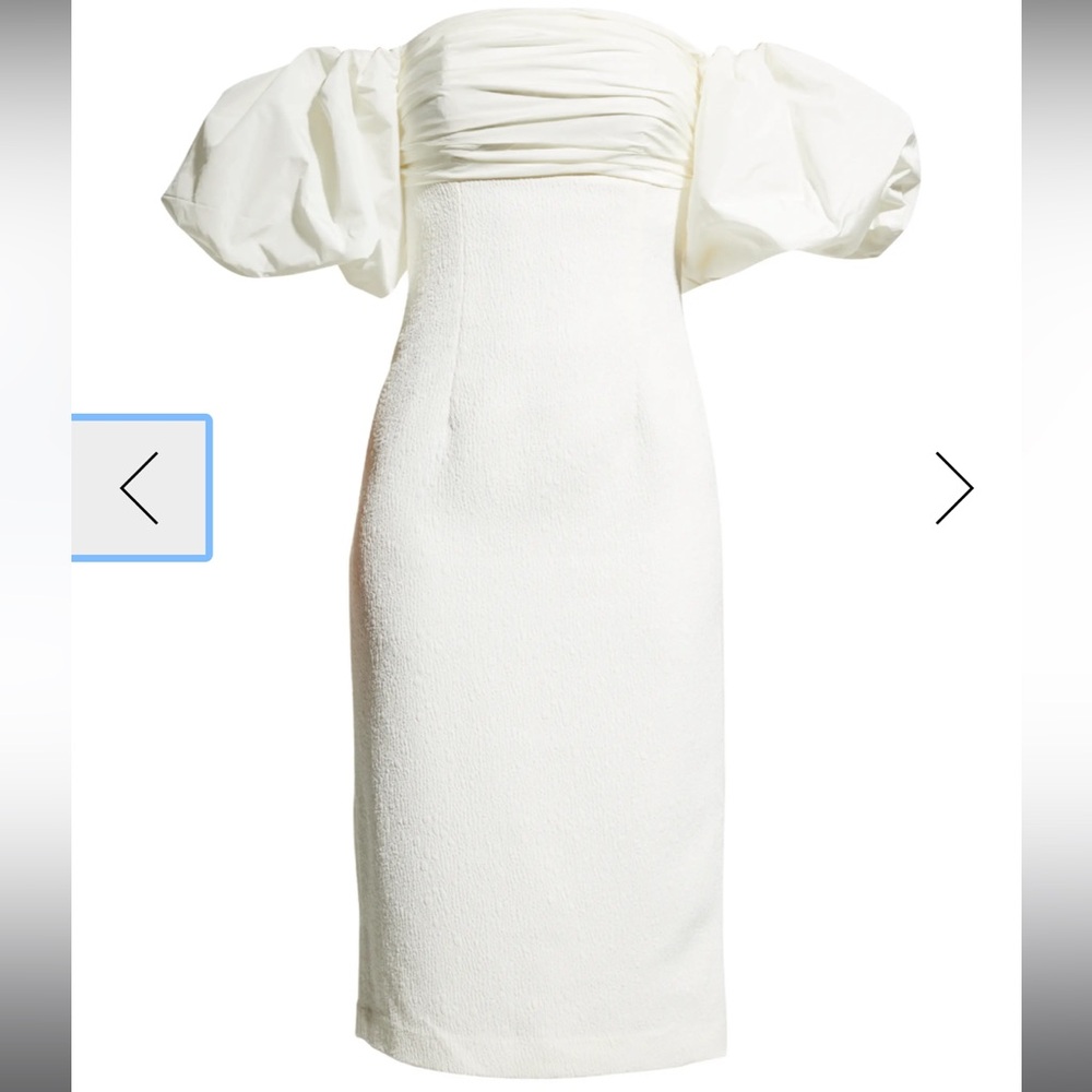White Rebecca Vallance puff sleeve dress